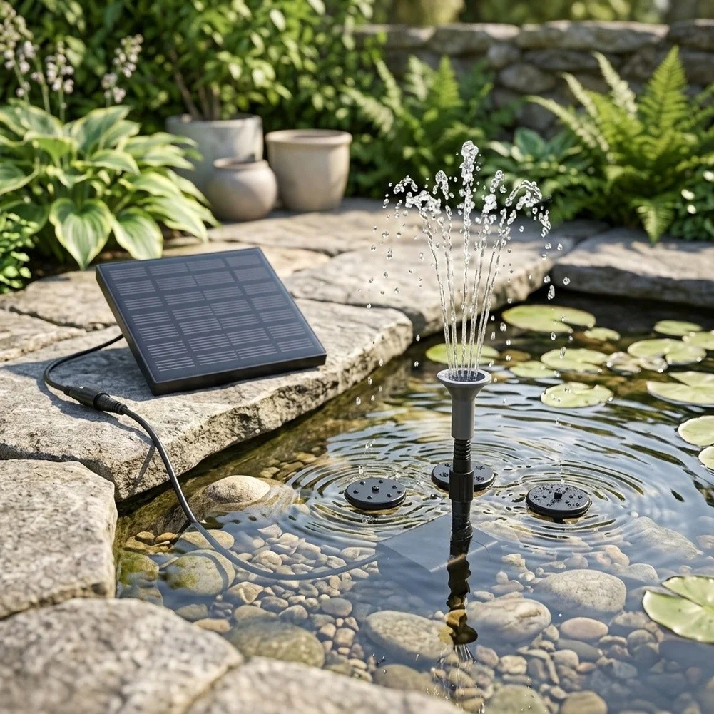 1W Small Solar Brushless Water Pump 7V Polycrystalline Panel Fountain For Garden Pond Fish Tank Decoration Oxygenation