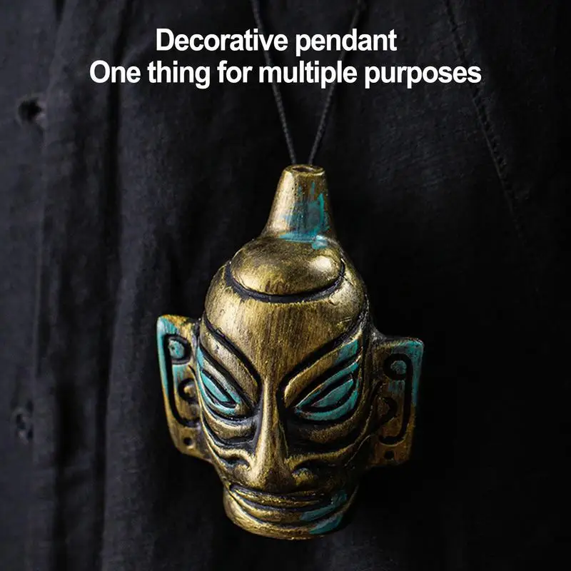 Aztec Ghost Whistle Artware Whistle Ancient Bronze Prop Whistle Loud Sound Halloween Whistle For Desktop Home Decor