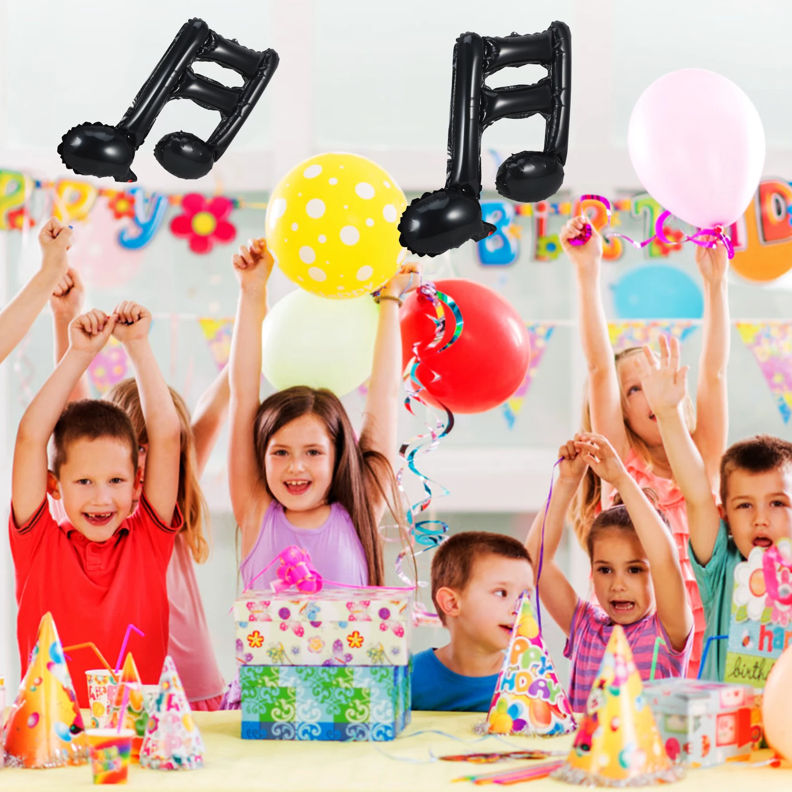 

10Pcs Musical Note Aluminum Film Balloons Inflatable Birthday Party Concert Festival Decorations Supplies Musical Note Balloons