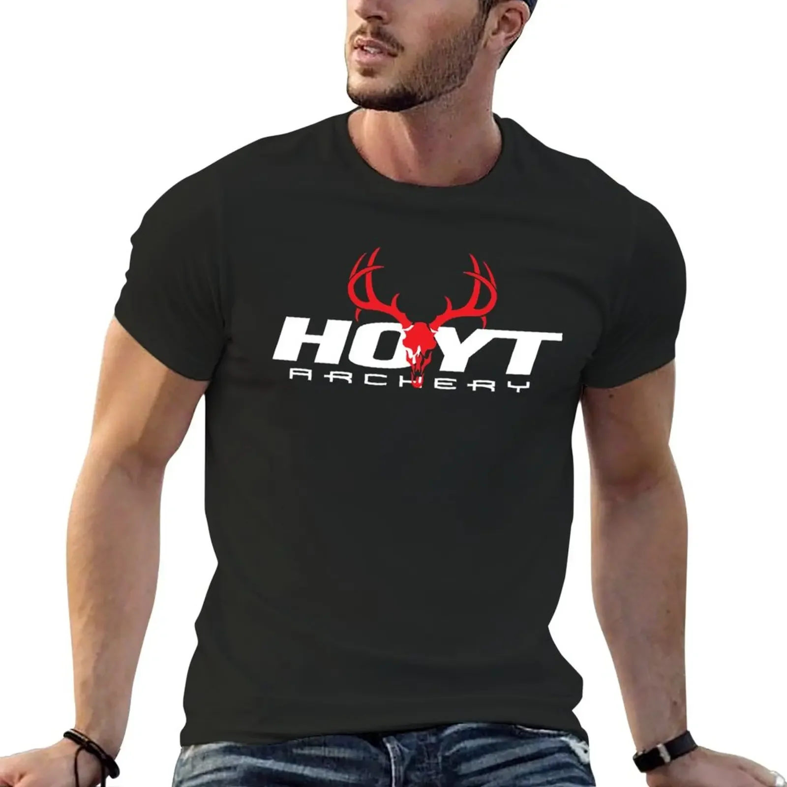 New HOYT ARCHERY LOGO BOW ARROW Classic T-Shirt Short sleeve tee oversized vintage t shirt men