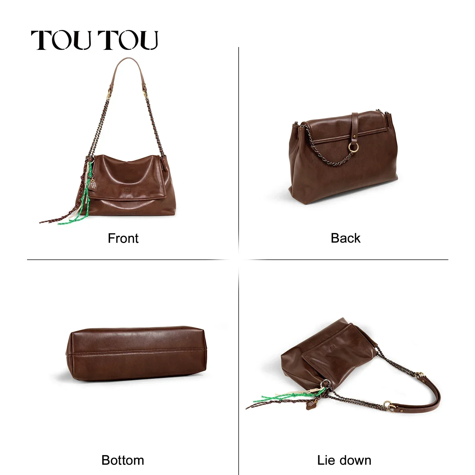 TOUTOU Women Tote Bag Messenger 10.9 Inch Laptop Cosmetics Original Brand Handbag Shoulder Crossbody Student Christmas Gift