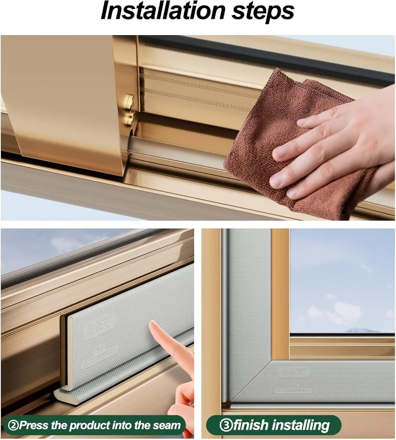 مجموعة أدوات تجريد السير الوقائي ذاتية اللصق للنافذة، مقاومة للرياح والغبار لشرائط عزل المنزل من الفينيل #3