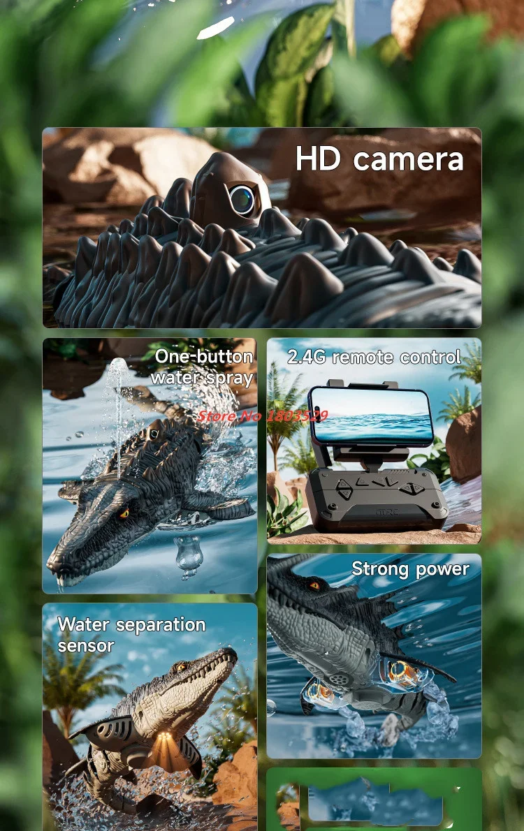 

WIFI FPV динозавр Mosasaur с распылителем воды HD камера для ребенка подарок радиоуправляемая лодка интеллектуальная имитация модели динозавра водонепроницаемая игрушка