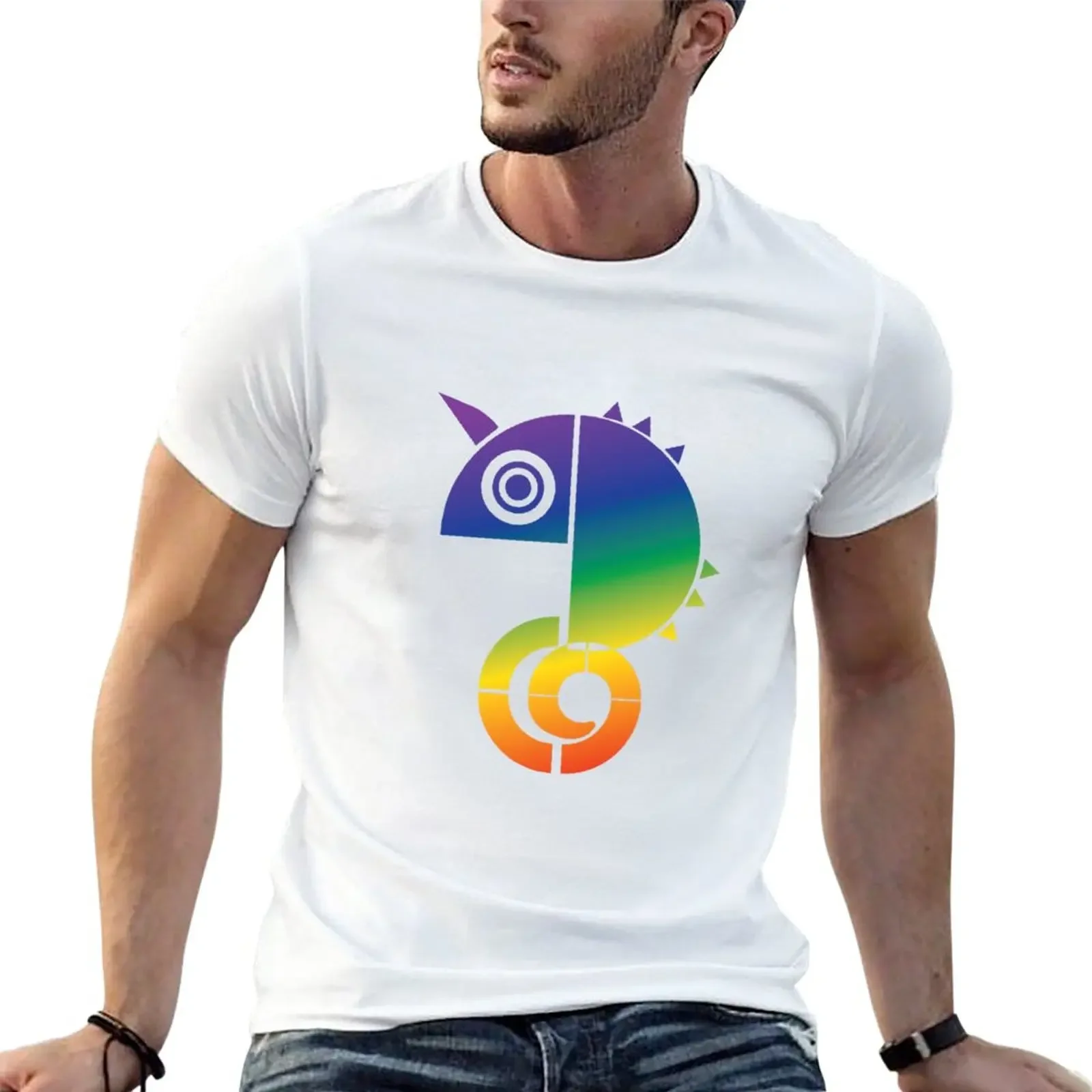 New Rainbow Chameleon T-Shirt Aesthetic clothing black t shirt t shirts for men