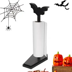 Halloween Bat Paper Towel Holder Home Decor Bathroom Kitchen Toilet Gothic Wooden Countertop Standing Paper Towel Stand Holder