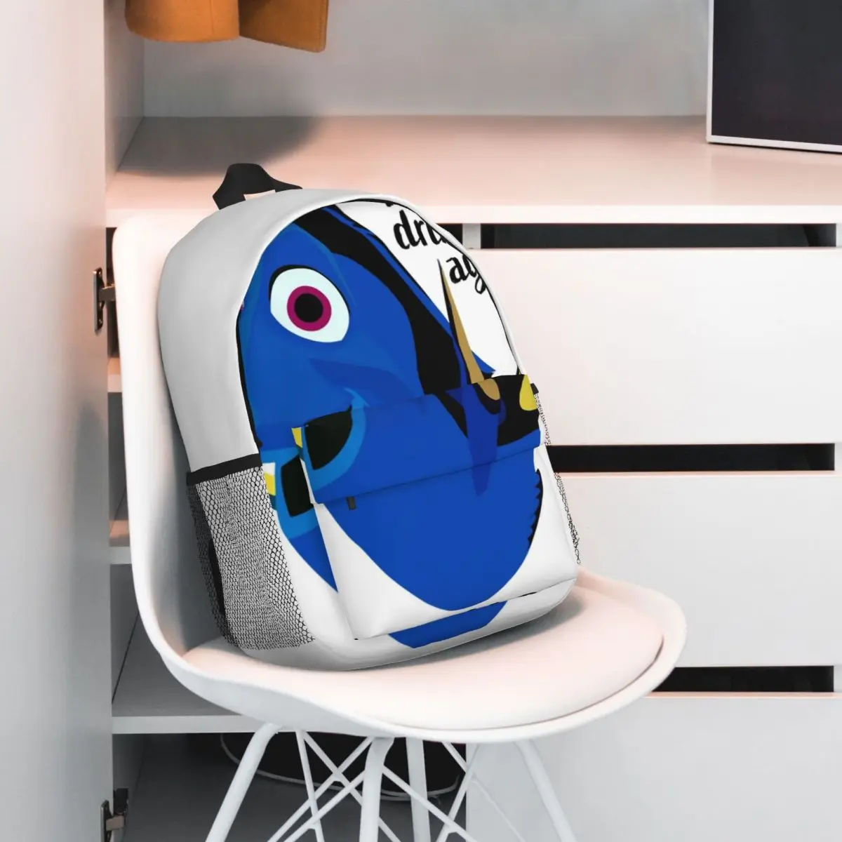 Mochila escolar casual leve impressa para escola, exterior, compras, escritório de 15 polegadas