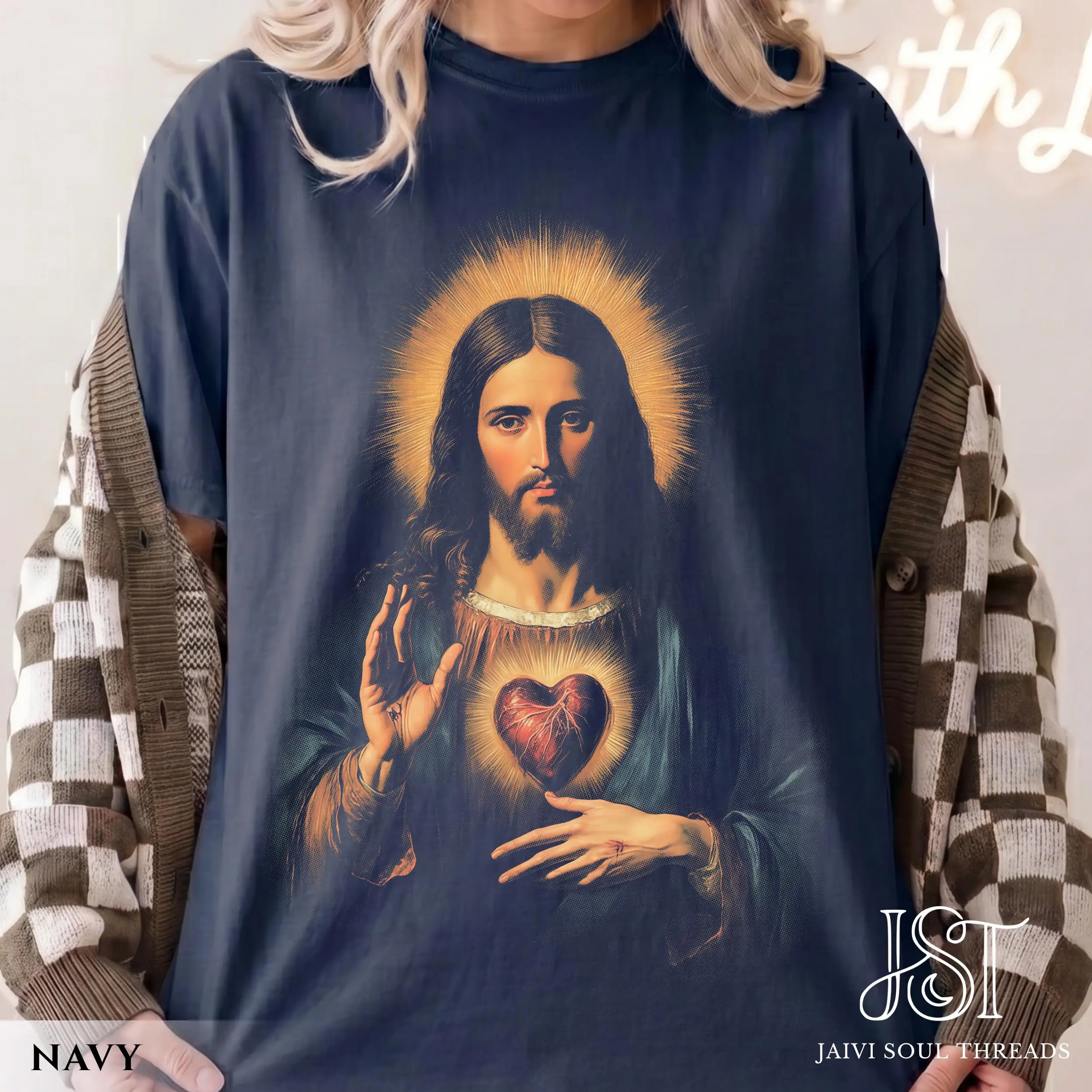 Vintage Sacred Heart of Jesus Shirt: Engraving Style Catholic Tee, Traditional Religious Gift
