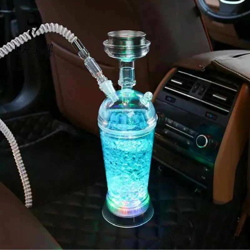 

WE PUFF Acrylic LED Shisha Hookah Set with Chicha Bowl Water Pipe Narguile Sheesha Cachimbas Nargile Portable Car кальян Kit