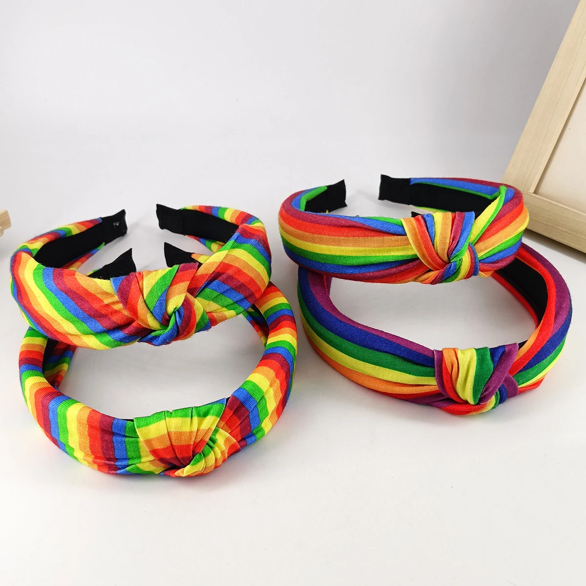 3 cm breites Pride Moon Regenbogen-Haarband mit geknotetem Aufdruck, Haarbänder für Damen, Haarschmuck
