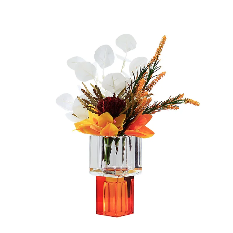 

Modern light luxury orange simulated flower ornament, indoor soft decoration flower placement