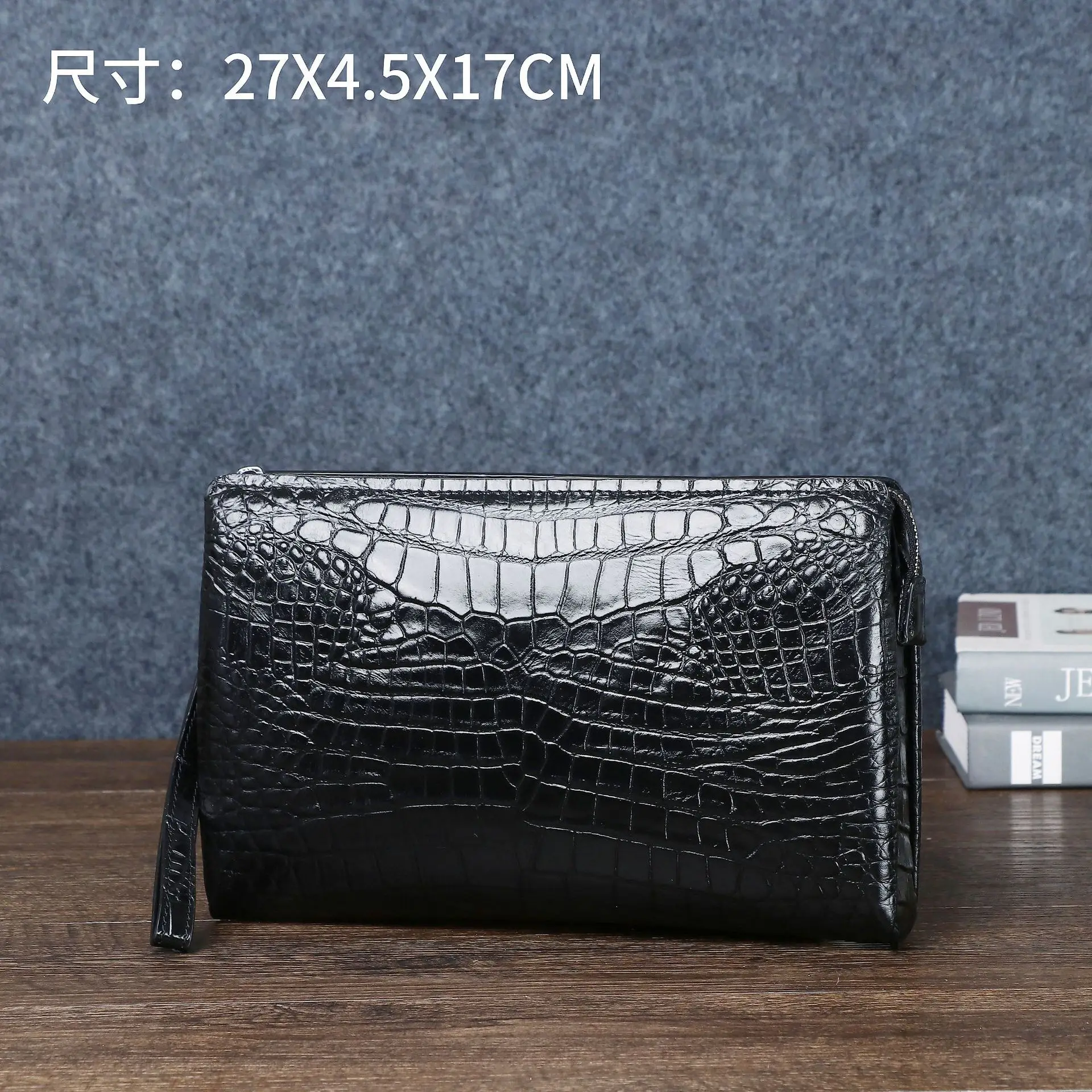 

Crocodile Belly Pattern Men Leather Large Capacity Clip Bag Multi Functional Handbag Male Genuine Leather Wallet Female Wallets