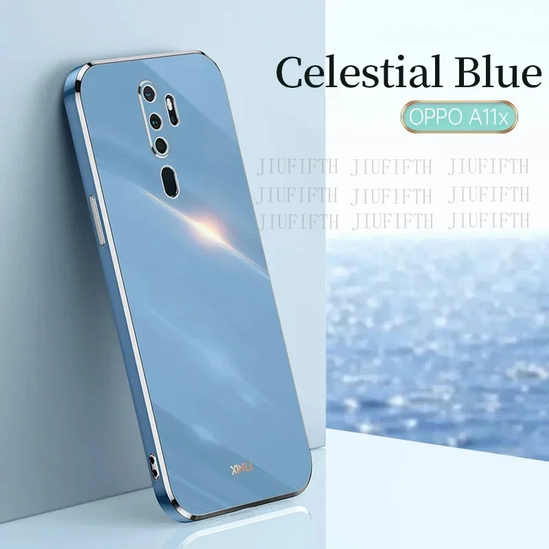 Luxury Square Plating Phone Case For Oppo A9 A5 2020 Orrs Appo Oppa A11x shockproof soft TPU Silicone Back Cover Fundas Coque image 6