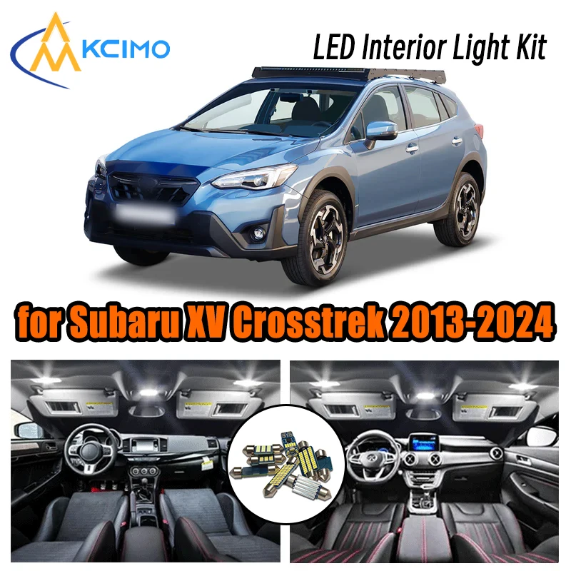 

Комплект внутреннего освещения светодиода Kcimo для Subaru XV Crosstrek 2013-2024, лампы купольной карты багажника, номерного знака, автомобильные светодиодные фонари 2023 2022 2021