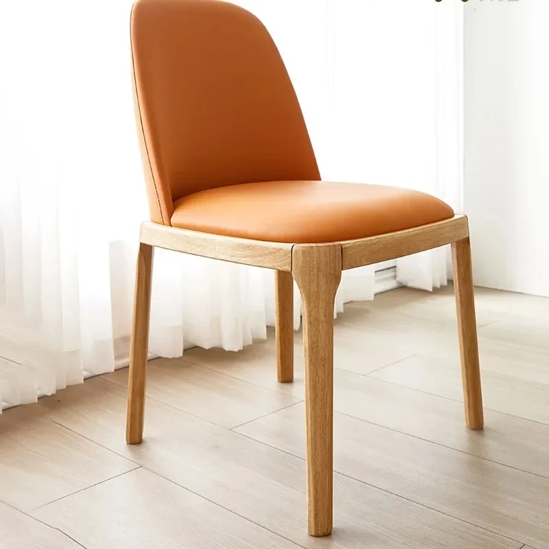 Nordic Ergonomic Dining Chairs Trendy Upholstered European Luxury Dining Chairs Wood Modern Chaise Design Home Furniture