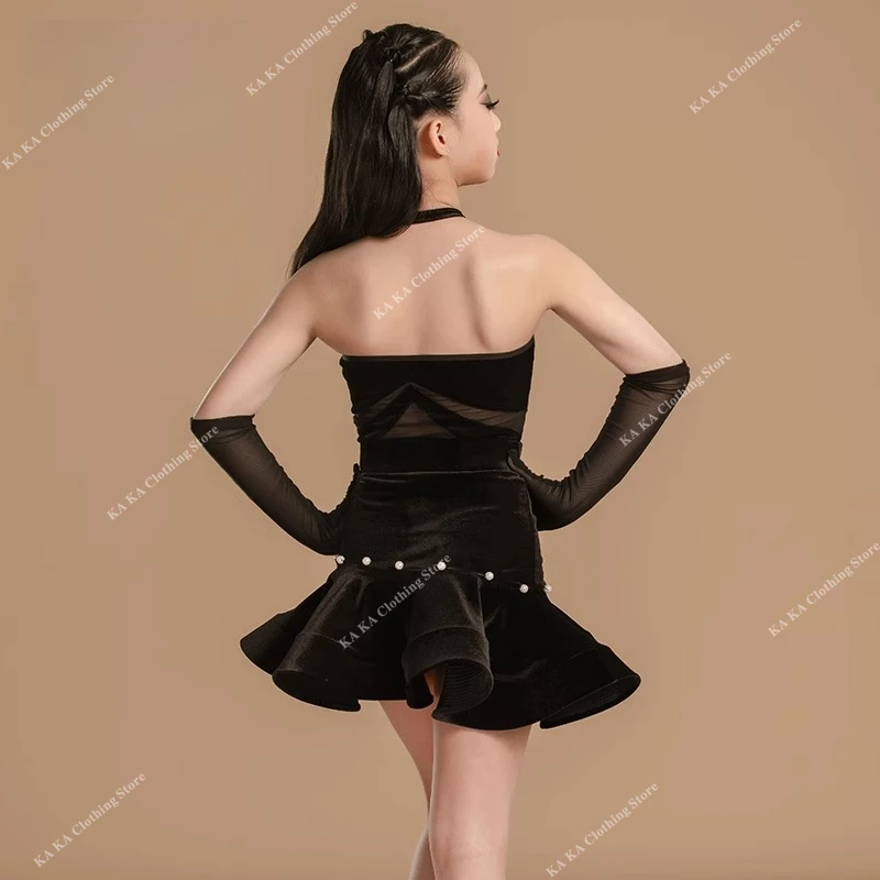 Standard Samba Rumba Tango Vestito da ballo latino Ragazze Bambini Salsa Latino Costume da ballo Ragazze Abiti da competizione di ballo da sala