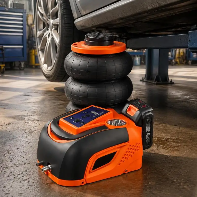 Elektrischer Scherenheber 5t LED Fernbedienung Reifenwechsel PKW SUV LKW orange lokaler Versand