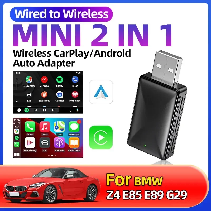Для BMW Z4 E85 E89 G29 модный с USB-разъемом и адаптером, универсальный новый 2в1, проводный к беспроводному CarPlay Android для OEM автомобильной стереосистемы