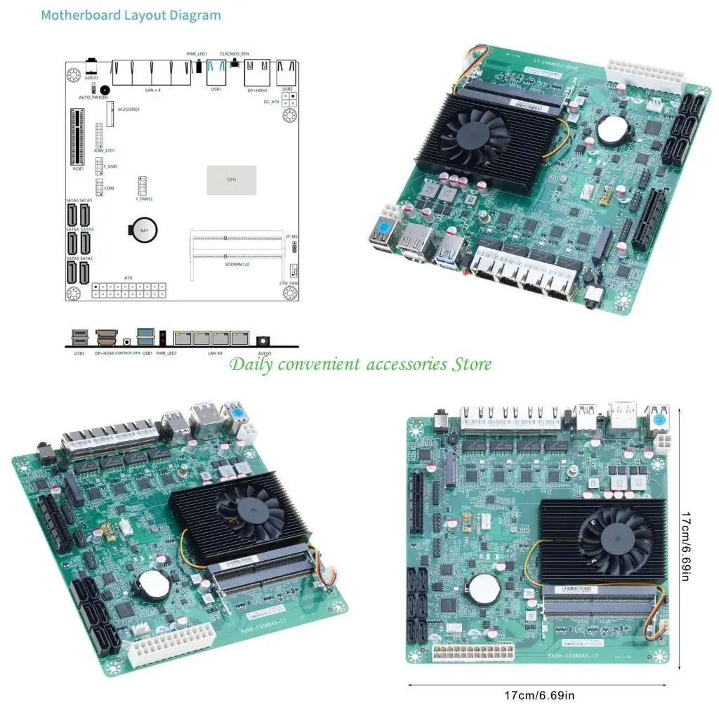 

97QB N5105 ITX Motherboards with Double M.2 Slot Gigabit 2.5G Port for NAS Soft Routers Application Speed Data Transfer