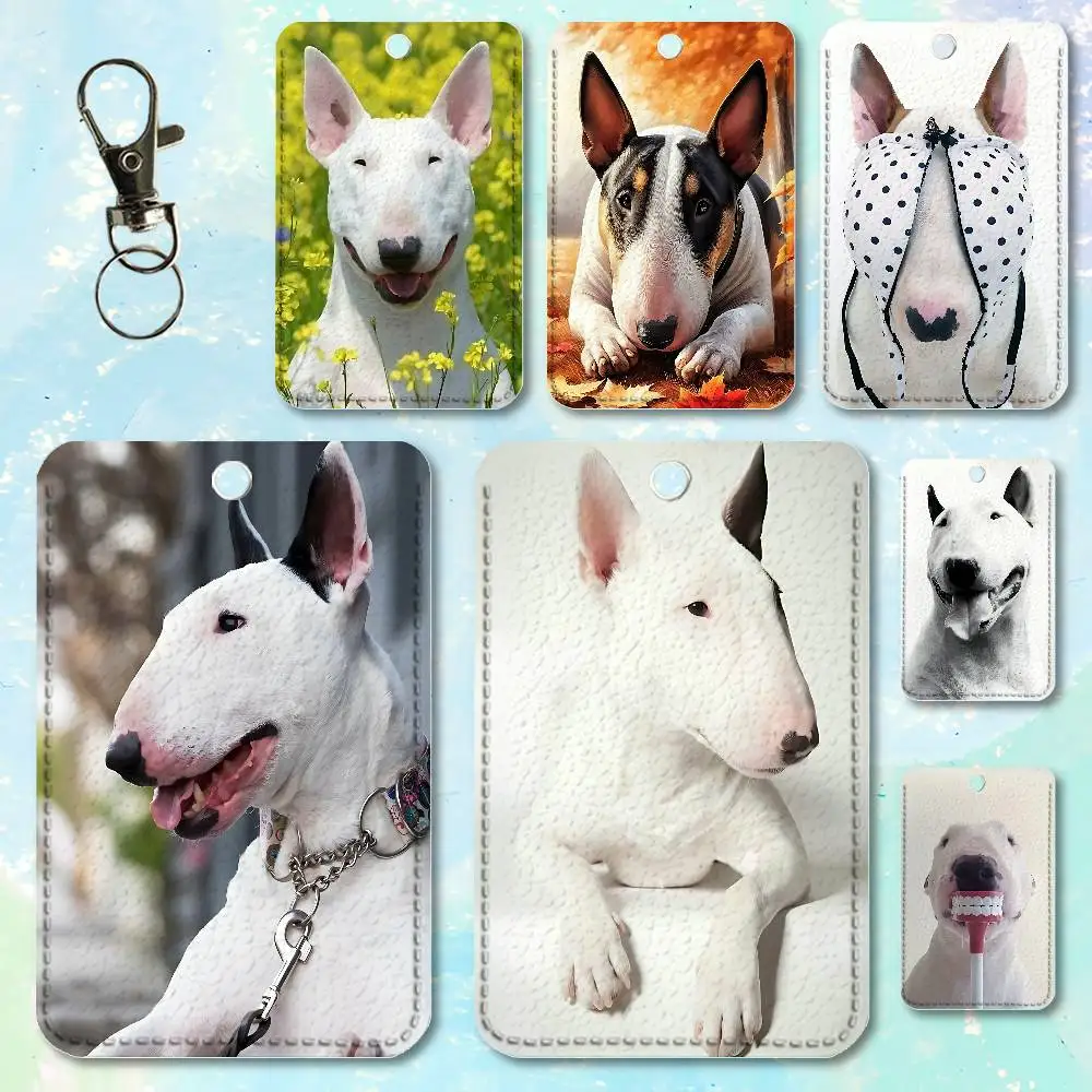 

B-Bull T-Terrier Dog Funny Premium PU Leather Card for Daily Use Holder Card Case with Metal Carabiner Customizable Design