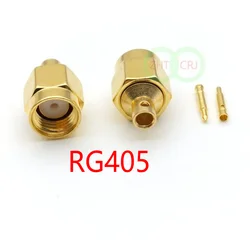 100PCS/500pcs rg405 connector SMA male plug solder RG405 0.086