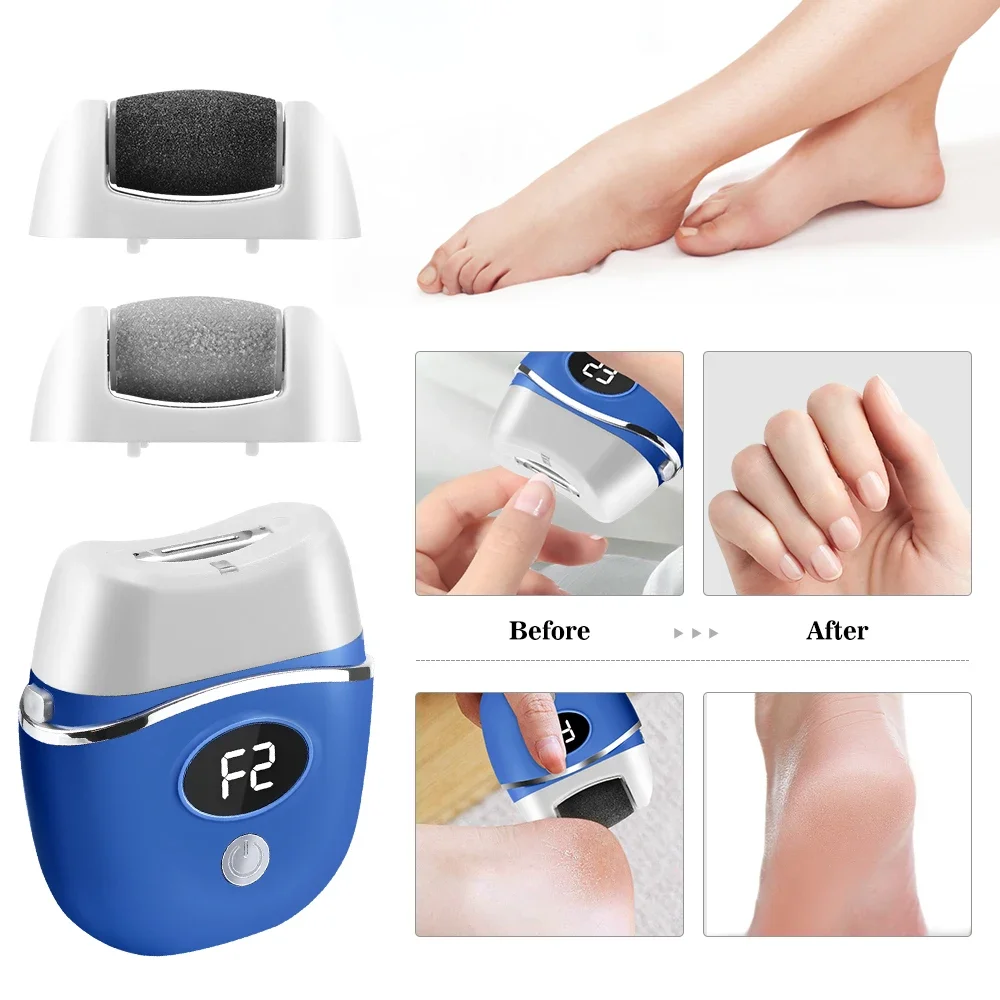 

2 in 1 Electric Foot Callus Remover & Electric Nail Clipper Foot Grinder Auto Nail Trimmer With 2pcs Grinder