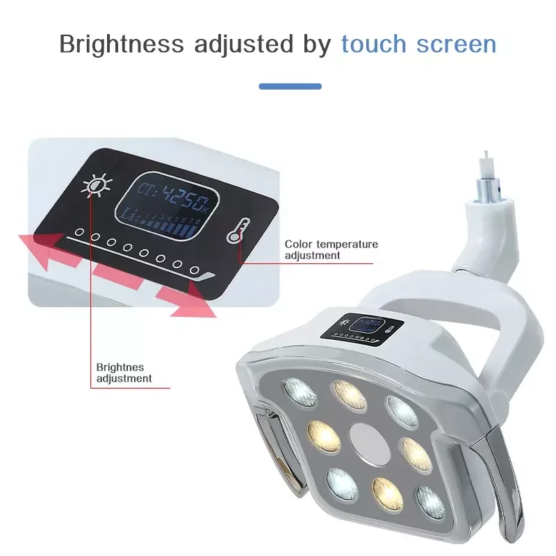 Dental Lamp Unit Dental 12W 8 LED Oral Lamp Dentist Operation Light Temperature Sensory Switch  Oral Lamp For Dental Chair Unit