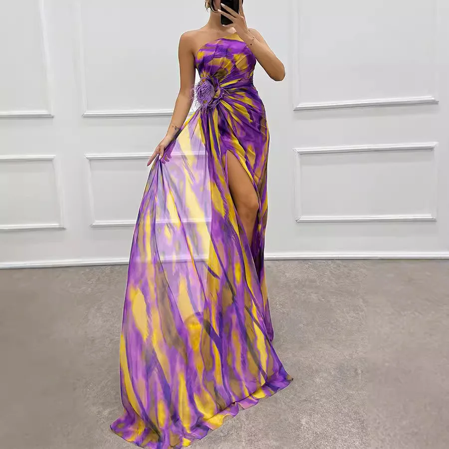 2023 Lente Vrouwen Chiffon Jurk Print Mouwloze Casual Jurk Boheemse Jurk Vrouwelijke Zomer Vakantie Mode Strand Dame Kleding