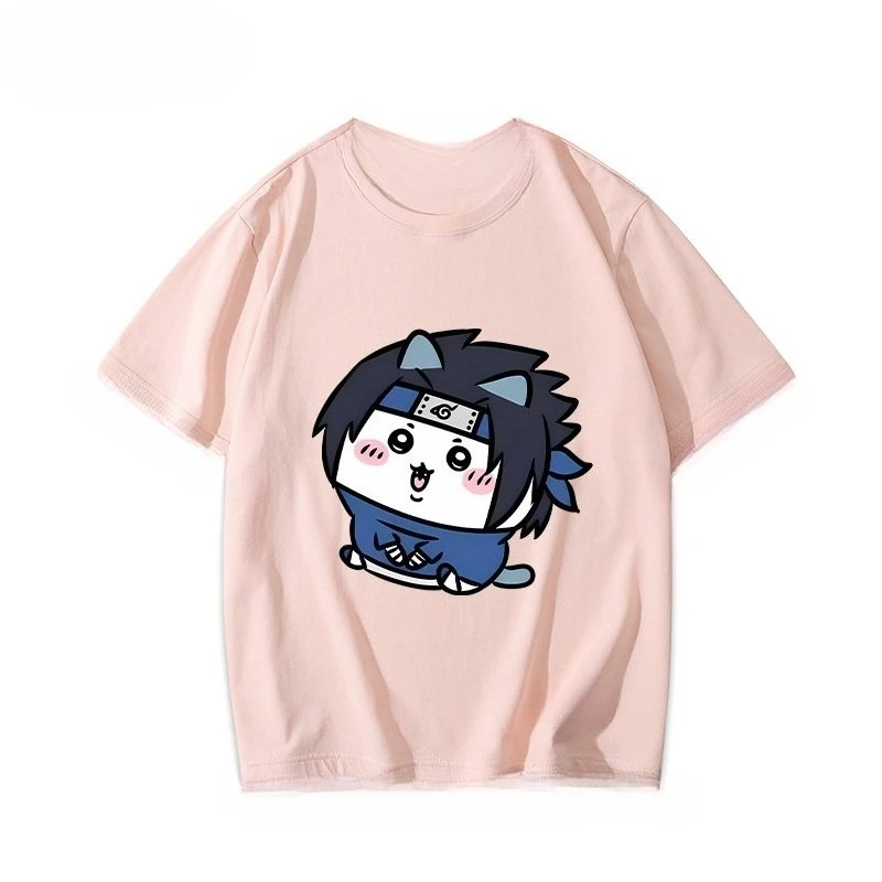 Chiikawa Niedliches Cartoon-Grafik-T-Shirt, Sommer Unisex Lässiges, lockeres Kurzarm-Oberteil im Anime-Stil für den Alltag – Detail 14