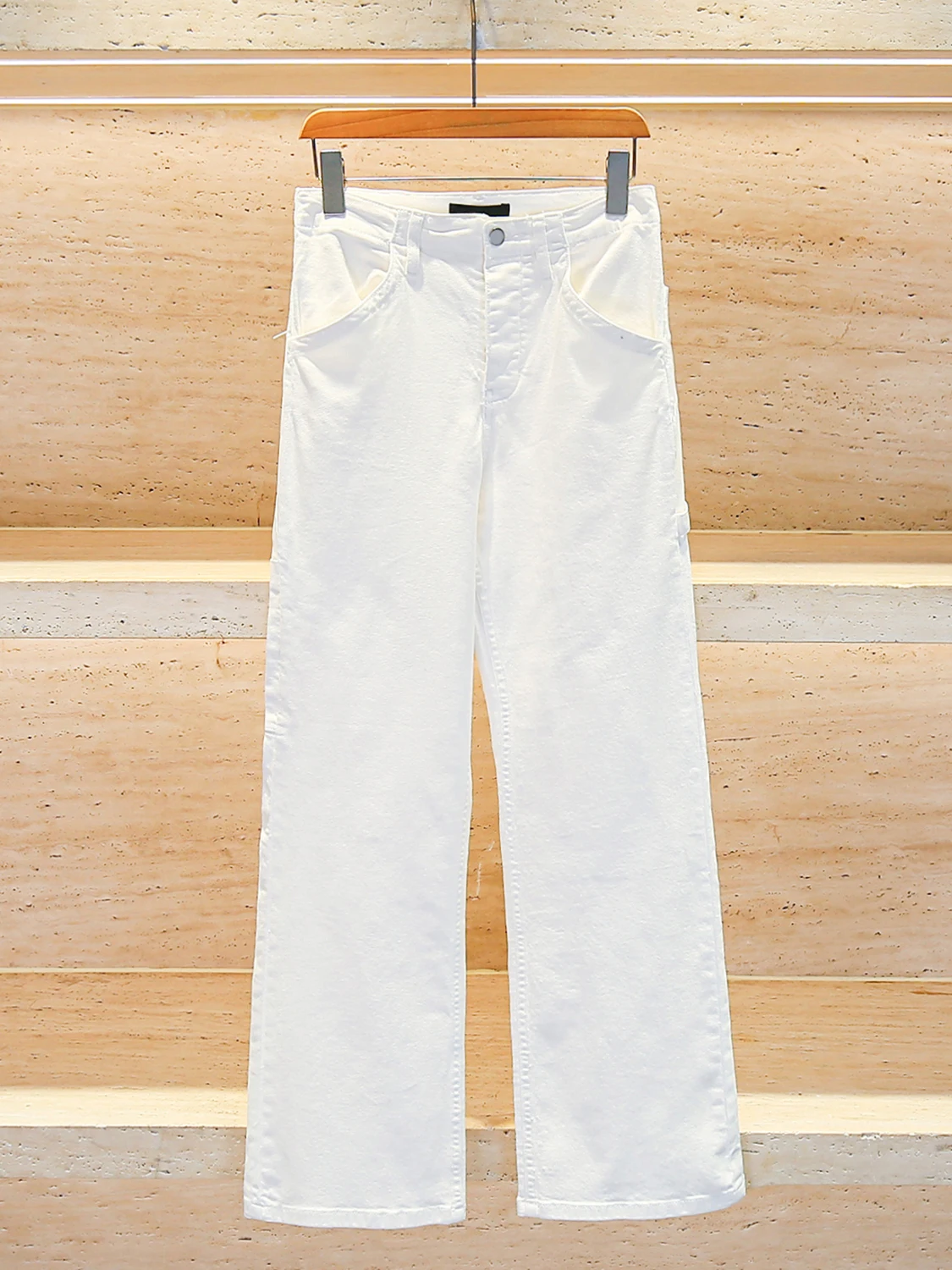 

M Home Nan You High End Women's Summer Casual Versatile White High Waist Long Straight Leg Jeans Women's Faion Casual Pants