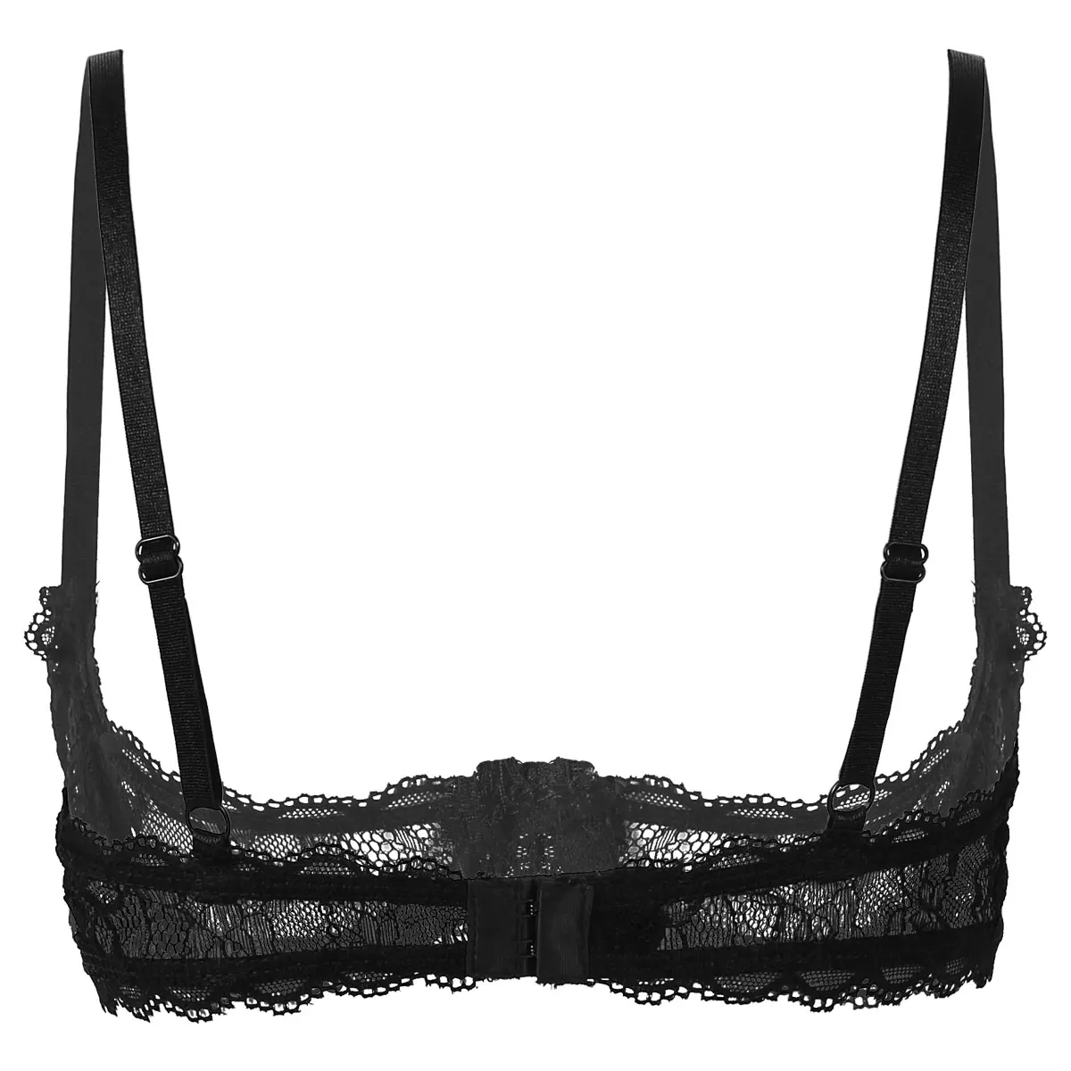 Womens Femme See Through Ultra Lace Lingerie Bras Crop Top Straps Push Up Underwire Bra Tops Lingerie Breast Trimmin Vest Tops