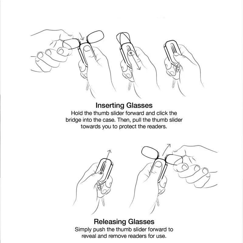 Llavero sin pierna Clip nariz gafas de lectura mujeres hombres ultraligero portátil sin montura lectores gafas dioptrías ultrafinas + 1,0 + 3,0