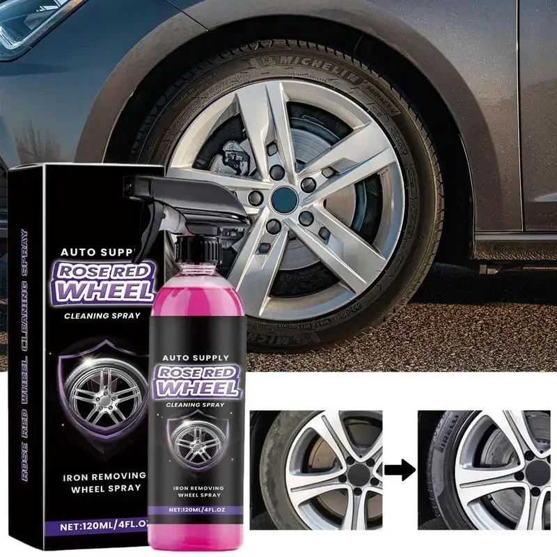 120ml Tire Cleaner Spray  Car Wheel Cleaner For Tires Long-Lasting Wheel Care Products Rim Cleaner Spray For Vehicles Trucks RVs