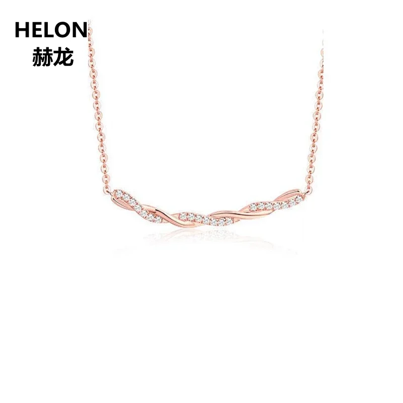 0.07ct SI/H Natural Diamonds Pendant Necklace Solid 18k Rose Gold Women Pendant Office Career Party Fine Jewelry