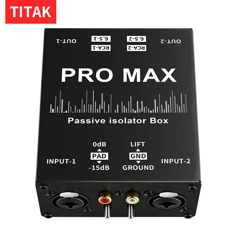 

2-канальный пассивный устранитель помех XLR/TS/TRS и изолятор земляных петлевых помех - Замена для автомобильных динамиков, домашней стереосистемы, студии