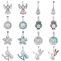 New Snap Button Jewelry Pendant Necklace Crystal 12mm Snap Button Pendant Necklace Fit Snap Buttons Making Jewelry Pendants