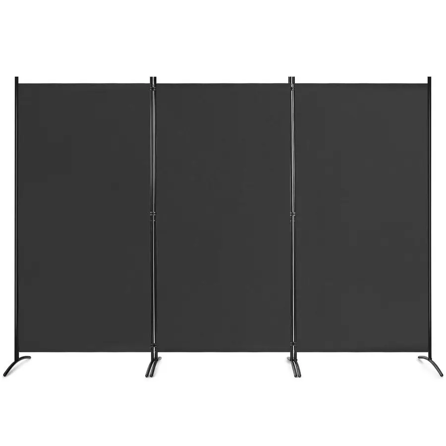 

6 Ft Tall 3 Panel Room Divider Black, Lightweight Portable Folding Privacy Screen, Freestanding Partition Wall Divider and Separ