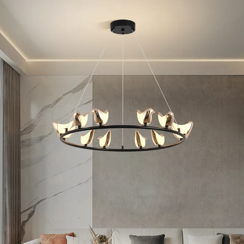 Creative Bird Pendant Lamp Light Modern Hallway Stair Wall Sconce Mounted Bedroom Bedside Chandelier Designer Decor Fixture