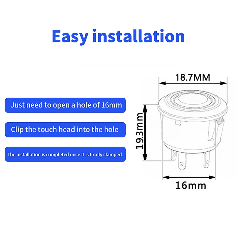 For LED Strip DIY Bed Closet Light illuminated Cabinets Controller DC 5-24V Stepless Touch Head Dimmer Induction Switch