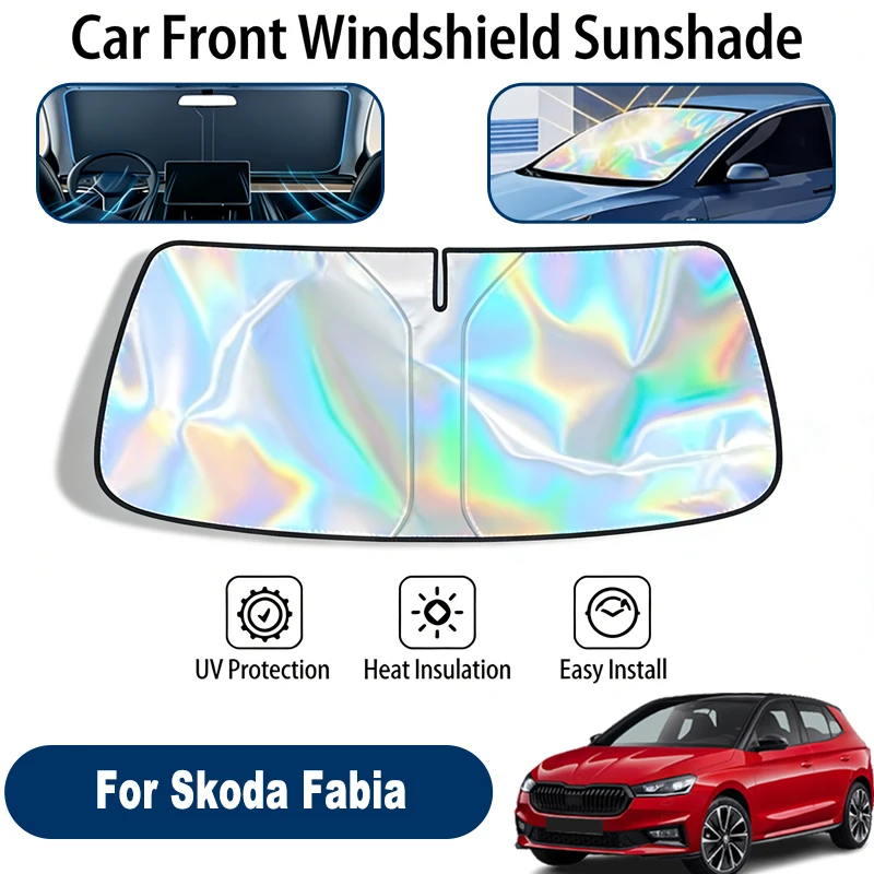 

Солнцезащитный экран для лобового стекла Skoda Fabia, складной, отражающий УФ-излучение, защитный чехол для переднего окна, аксессуары