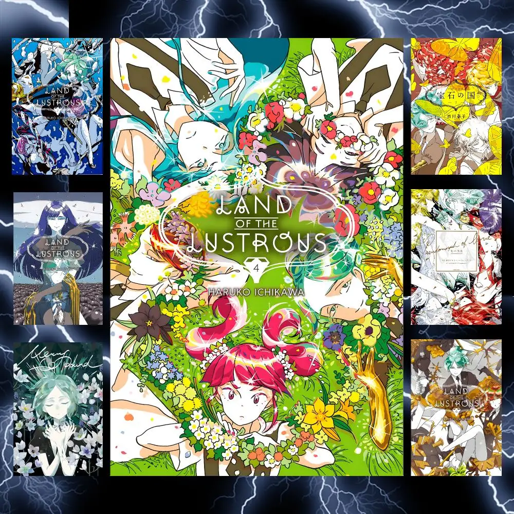 Fantasy Anime L-Land of Lustrous Poster Self-Adhesive Wall Art Poster HD Waterproof PP Bedroom Cafe Gym Home Decor Gift