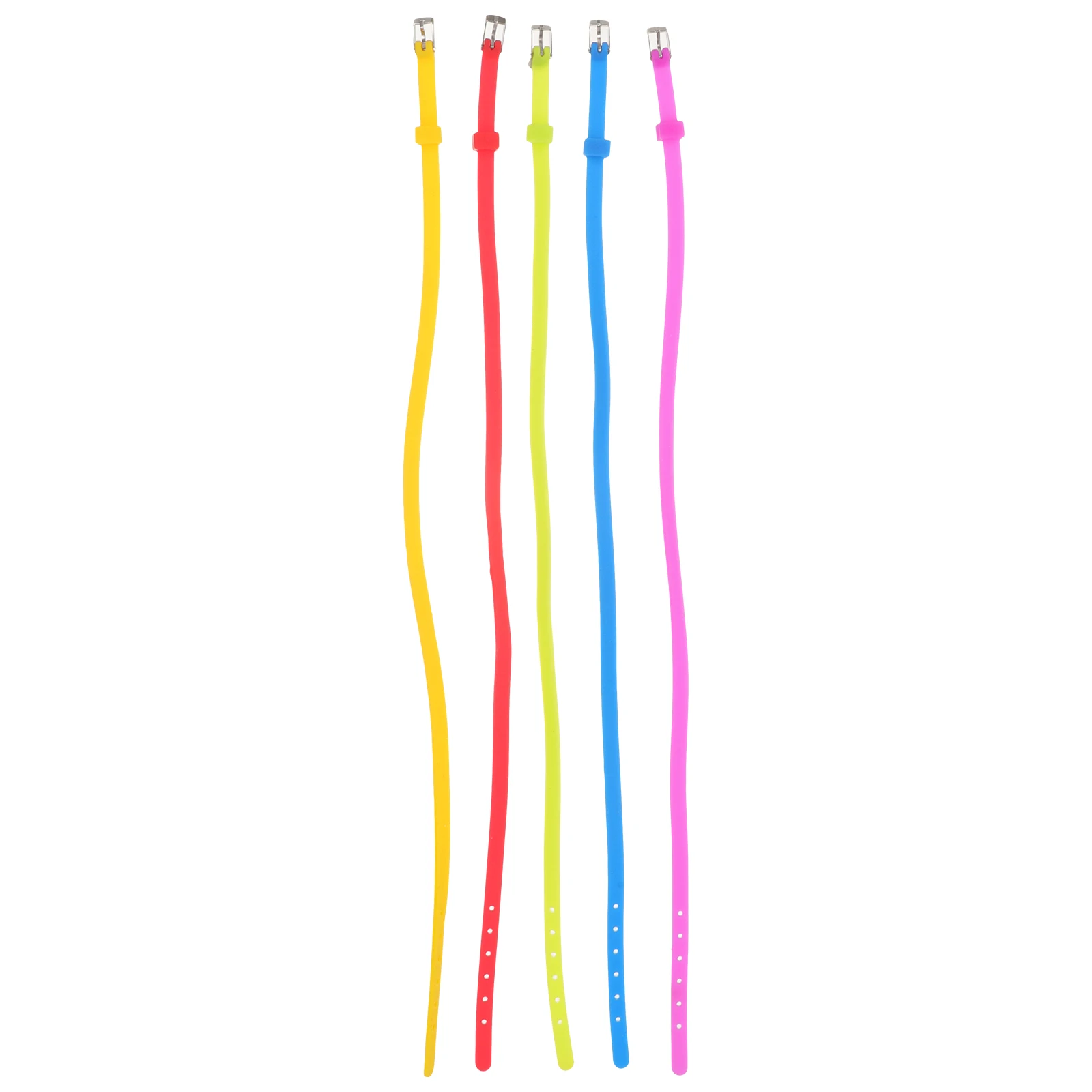 

5pcs Silicone Bracelet Double Layer Colorful Stretch Wristbands Adjustable Skin-Friendly Unisex Elastic Decorative for Men
