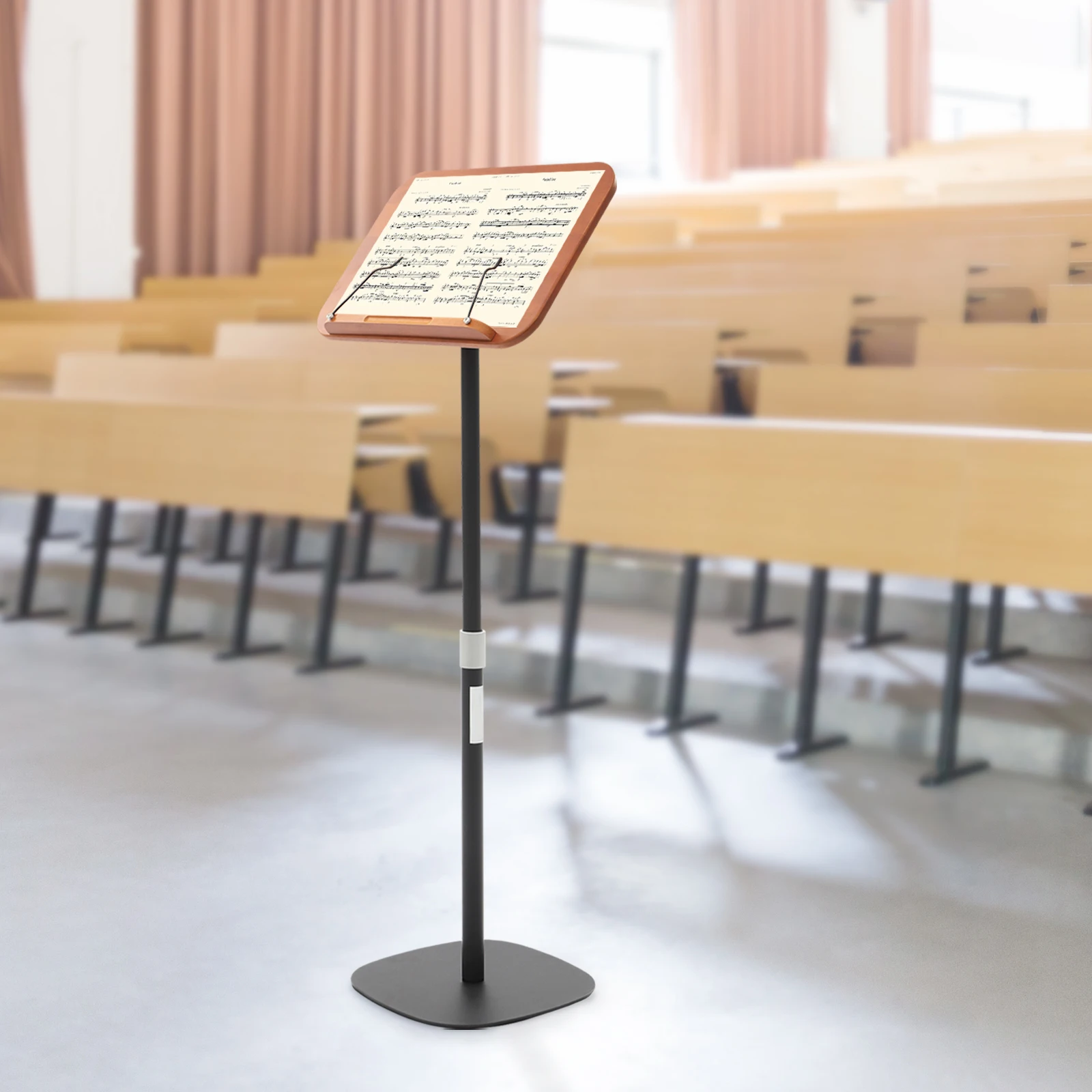Tiemu nero 40-100 cm Supporto per lettura di sollevamento Supporto per libri ad angolo regolabile Scaffale per leggio da terra