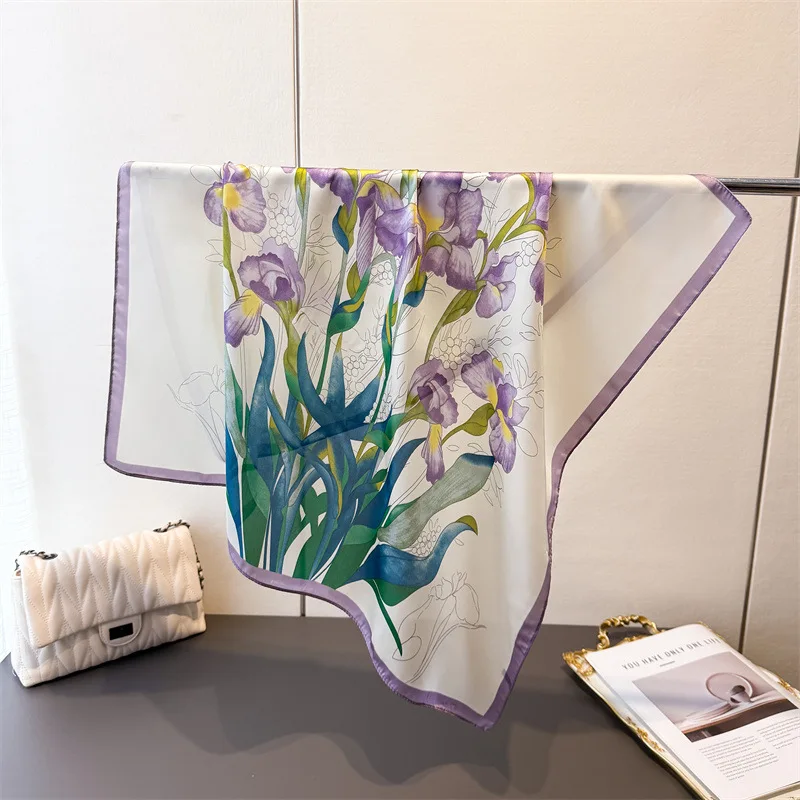 

Luxury Brand Print Square Scarves Women's Silk Scarf Bandana Small Neckties Hairbands Bags Foulard Shawl Neckerchief