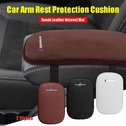 Car Interior Soft Fur Leather Pad Armrest Mat Center Console Arm Rest Protection Cushion For BMW M Performance X4 X5 F10 E90 E52