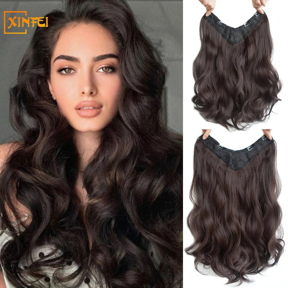 

Synthetic Wig Piece Female Long Hair One-piece Curly Hair Big Wave Hair Extensions Hair Piece Fluffy Increase Hair Wig Piece