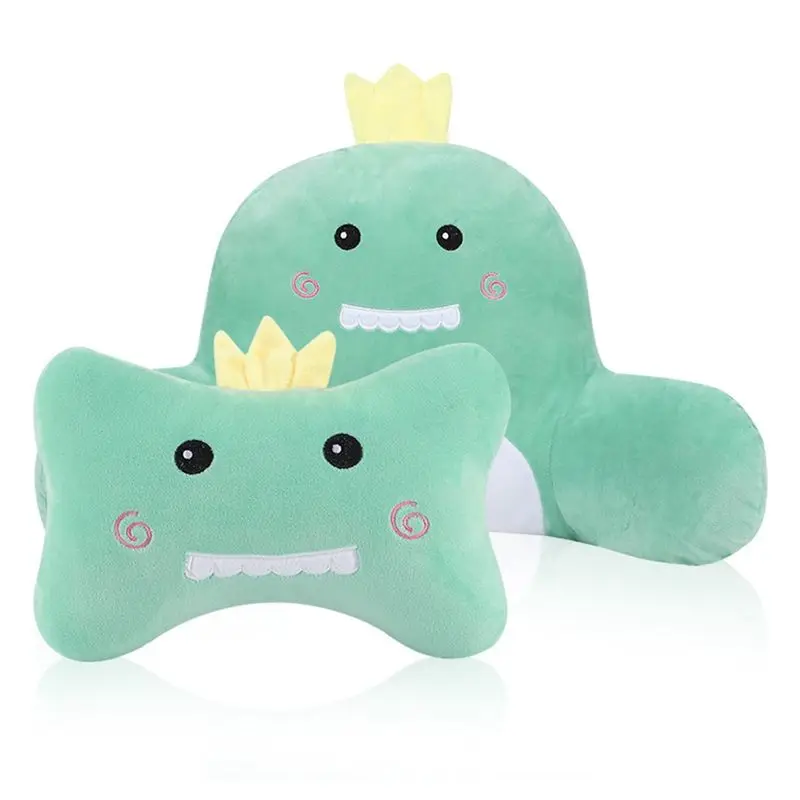

Car Headrest & Lumbar Support Cushion, Cute Dinosaur Car Lumbar Support Pillow And Car Neck Pillow Kit, For Sleep Pillow