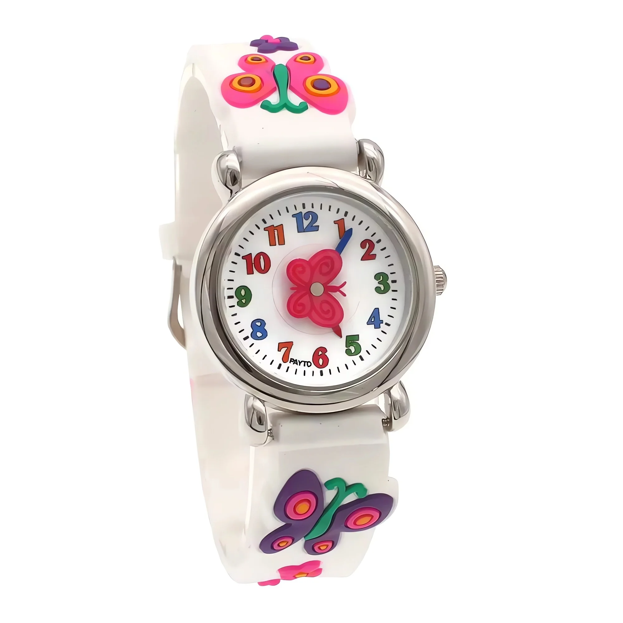 

Kids Fashion Digital Quartz Watch with Silicone Strap Cool Butterfly Design Student Clock for Children