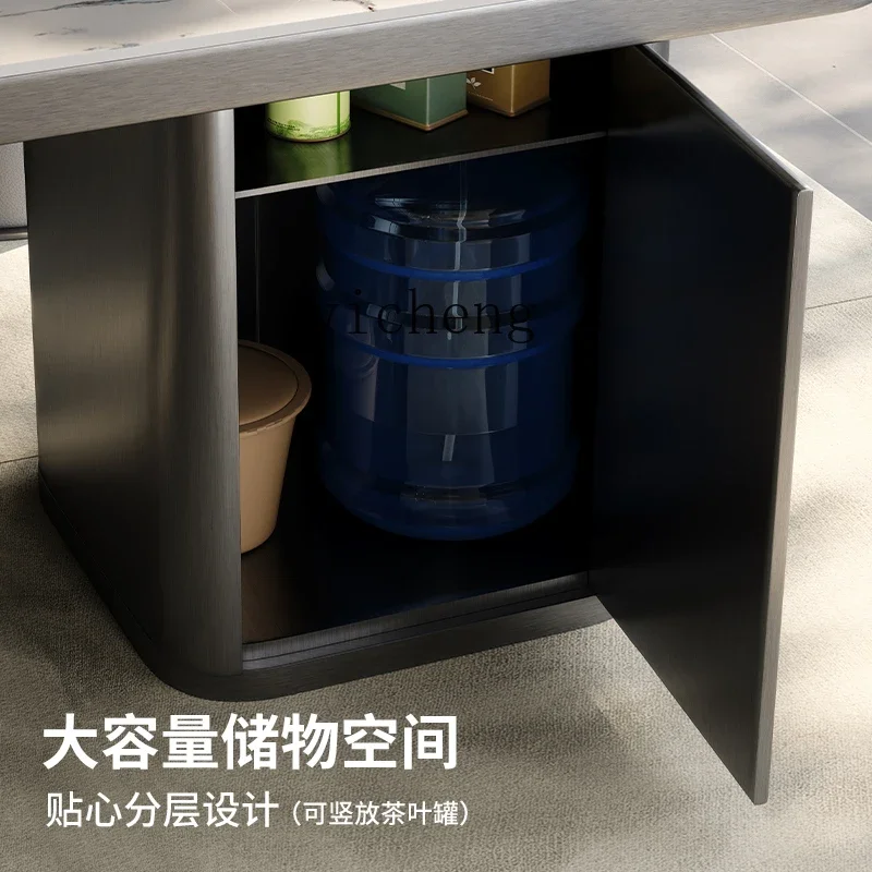 XL rock slab tea table and chair combination modern simple light luxury  balcony tea table