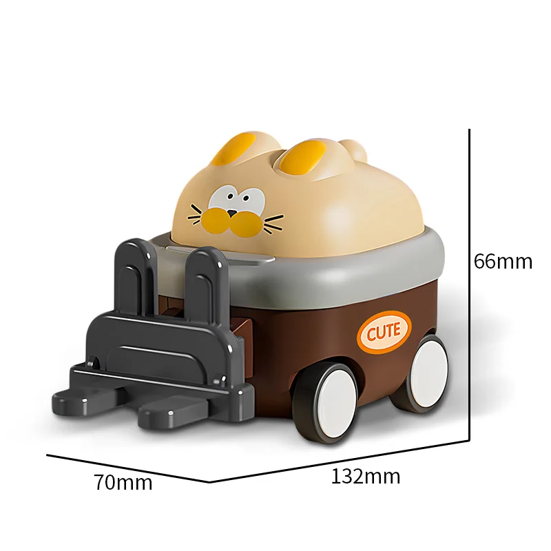 Press and go,animal-shaped pull-back inertial ejection engineering vehicle,parent-child educational toy,gift for boys and girls