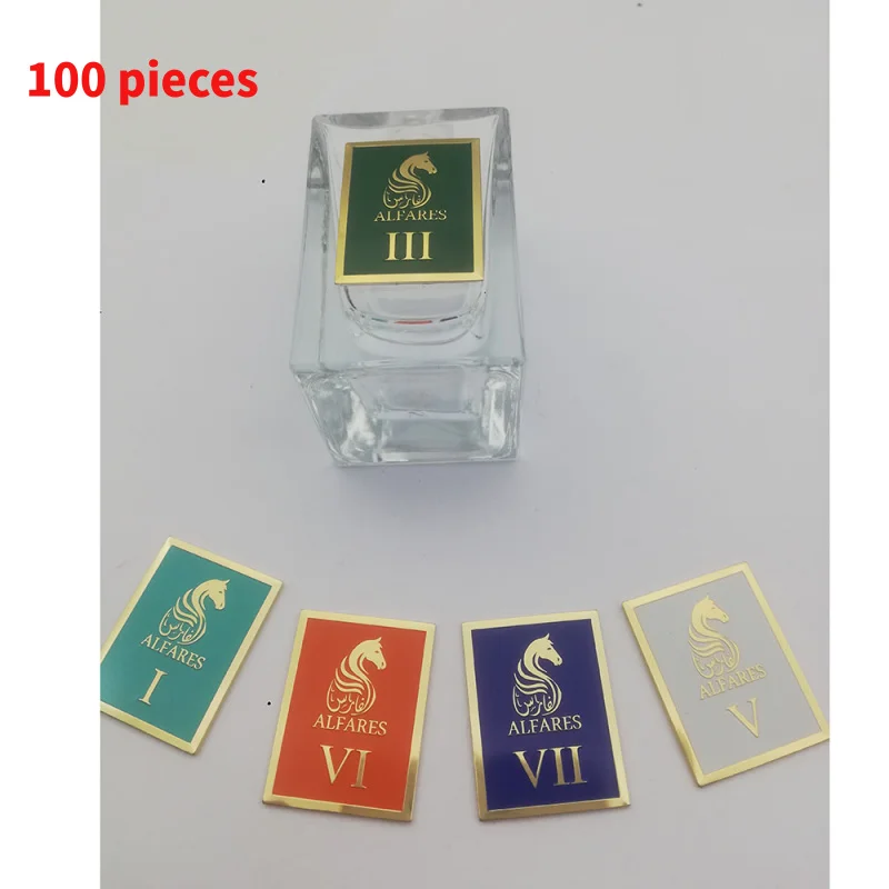 

10 0.Zhang.Custom.Customized Metallic perfume Candles bottle Private Bottle Label Embossed Aluminum Perfume Stickers